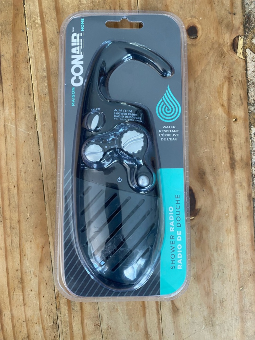 CONAIR Black Water-Resistant Shower Radio